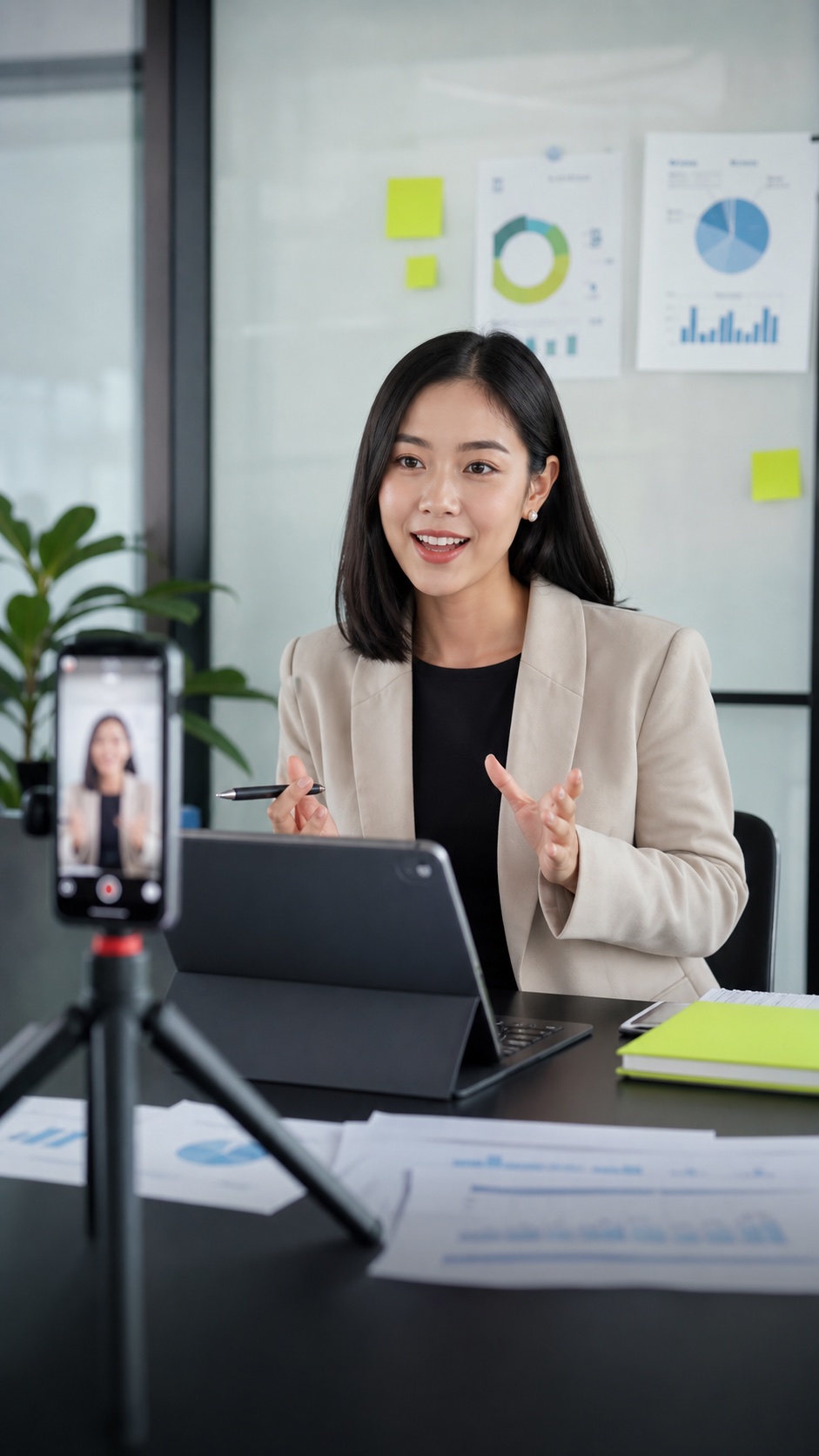 Business video caption example